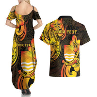 Personalised Kiribati Independence Day Couples Matching Summer Maxi Dress and Hawaiian Shirt 46th Anniversary