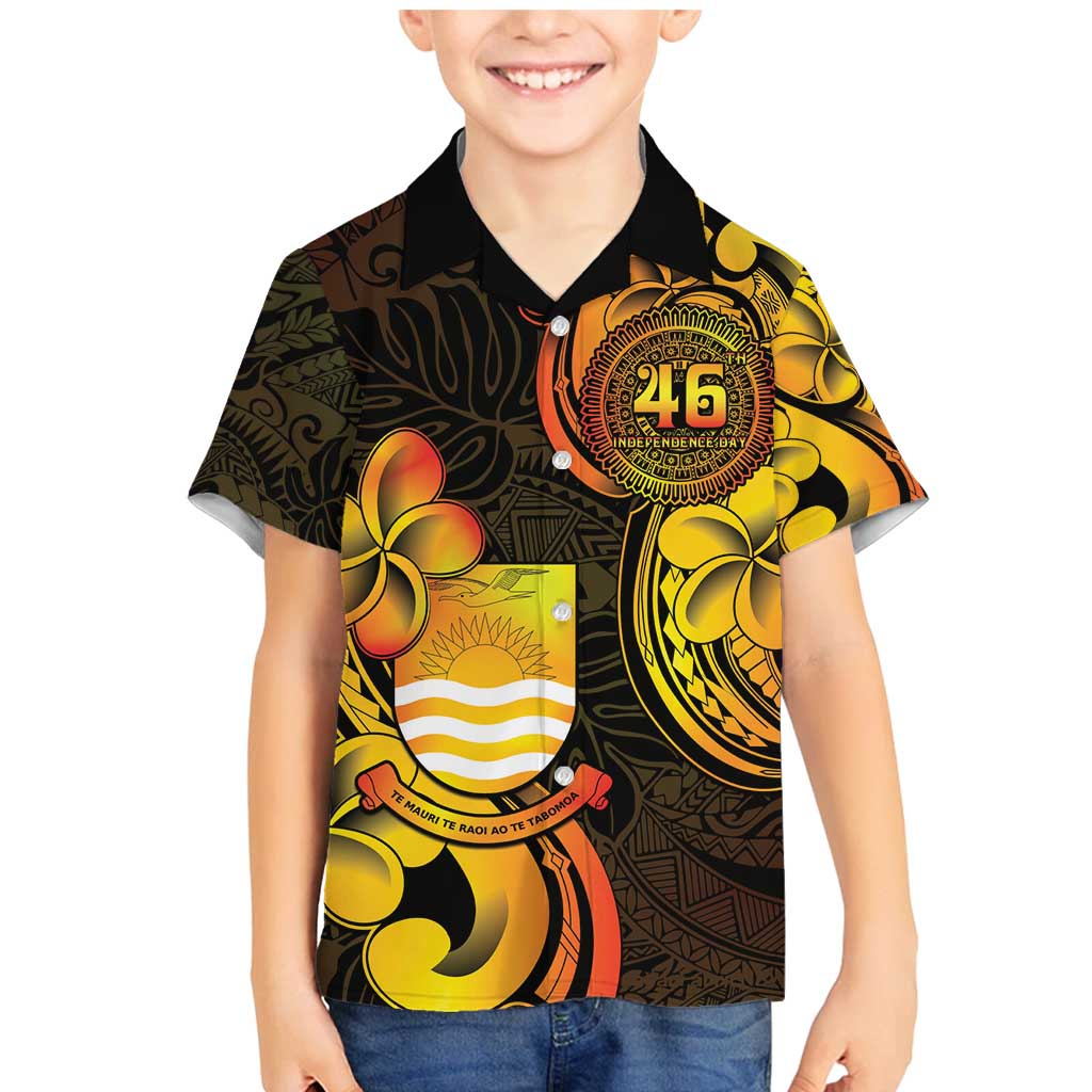 Personalised Kiribati Independence Day Family Matching Mermaid Dress and Hawaiian Shirt 46th Anniversary