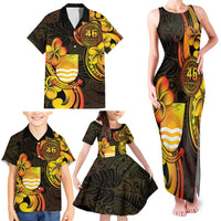 Personalised Kiribati Independence Day Family Matching Tank Maxi Dress and Hawaiian Shirt 46th Anniversary