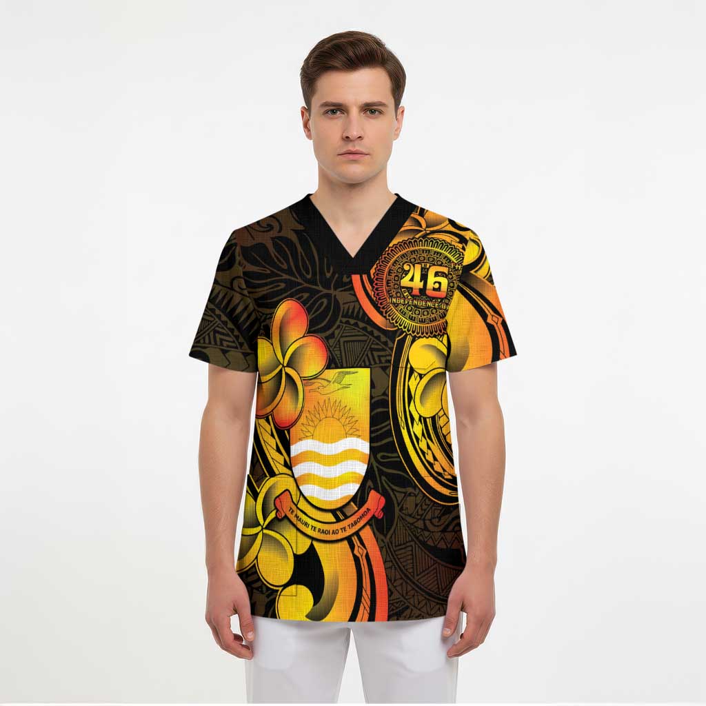 Personalised Kiribati Independence Day Scrub Top 46th Anniversary - Polynesian Pride