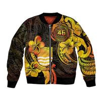 Personalised Kiribati Independence Day Sleeve Zip Bomber Jacket 46th Anniversary