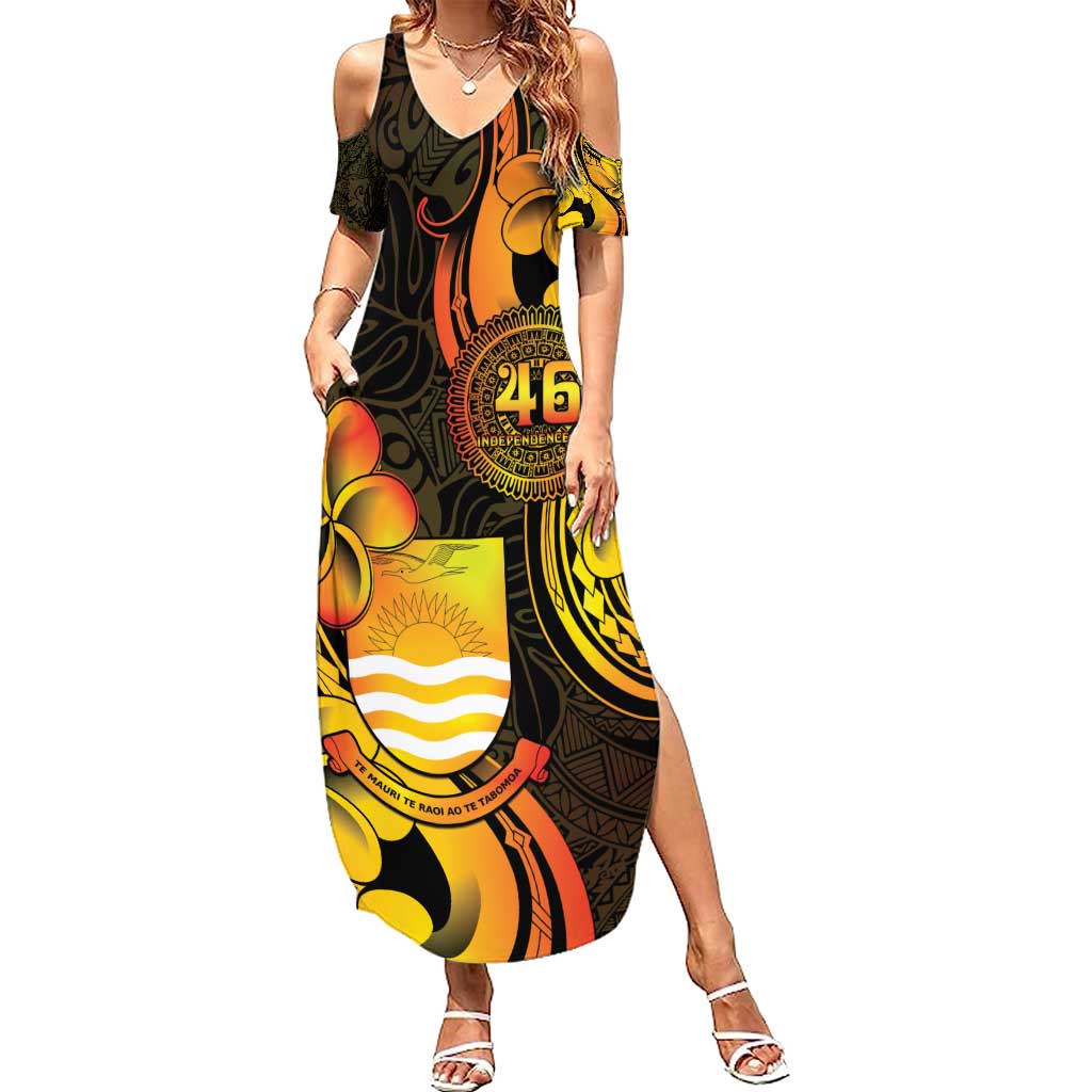 Personalised Kiribati Independence Day Summer Maxi Dress 46th Anniversary
