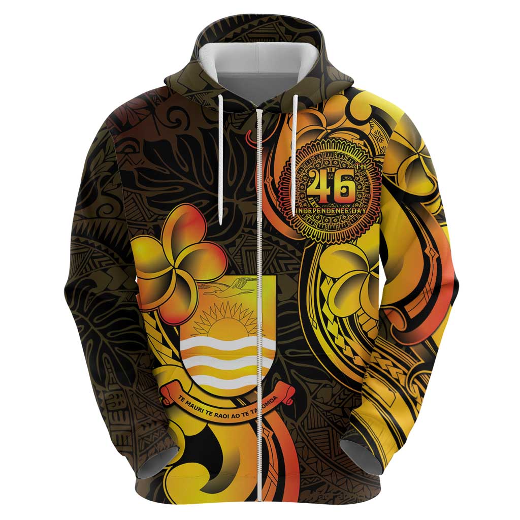 Personalised Kiribati Independence Day Zip Hoodie 46th Anniversary