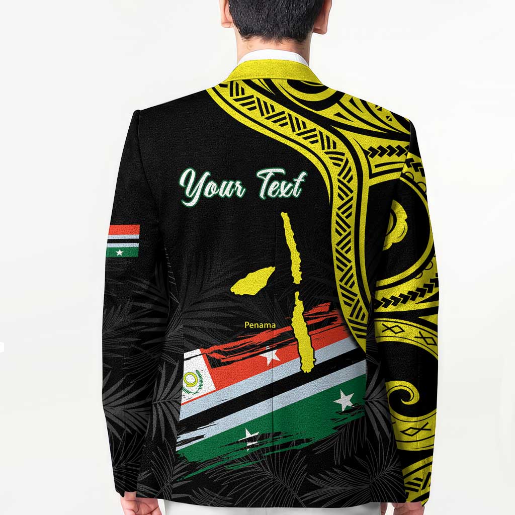 Personalised Vanuatu Penama Day Blazer Grunge Flag Style - Polynesian Pride