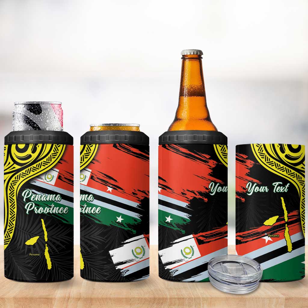 Personalised Vanuatu Penama Day 4 in 1 Can Cooler Tumbler Grunge Flag Style - Polynesian Pride