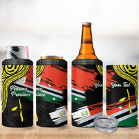 Personalised Vanuatu Penama Day 4 in 1 Can Cooler Tumbler Grunge Flag Style - Polynesian Pride