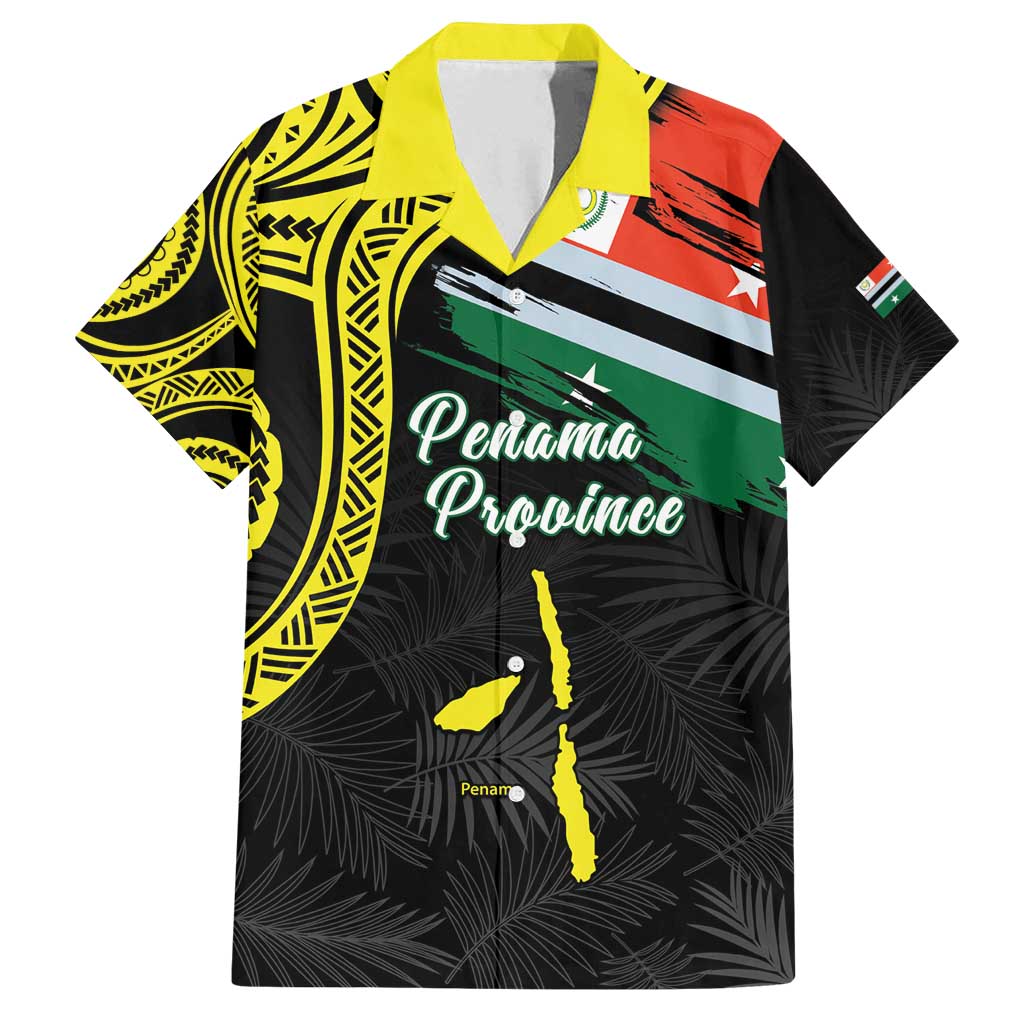 Personalised Vanuatu Penama Day Family Matching Off Shoulder Short Dress and Hawaiian Shirt Grunge Flag Style - Polynesian Pride