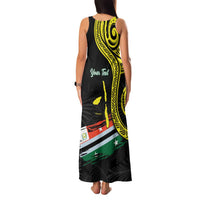 Personalised Vanuatu Penama Day Family Matching Tank Maxi Dress and Hawaiian Shirt Grunge Flag Style - Polynesian Pride