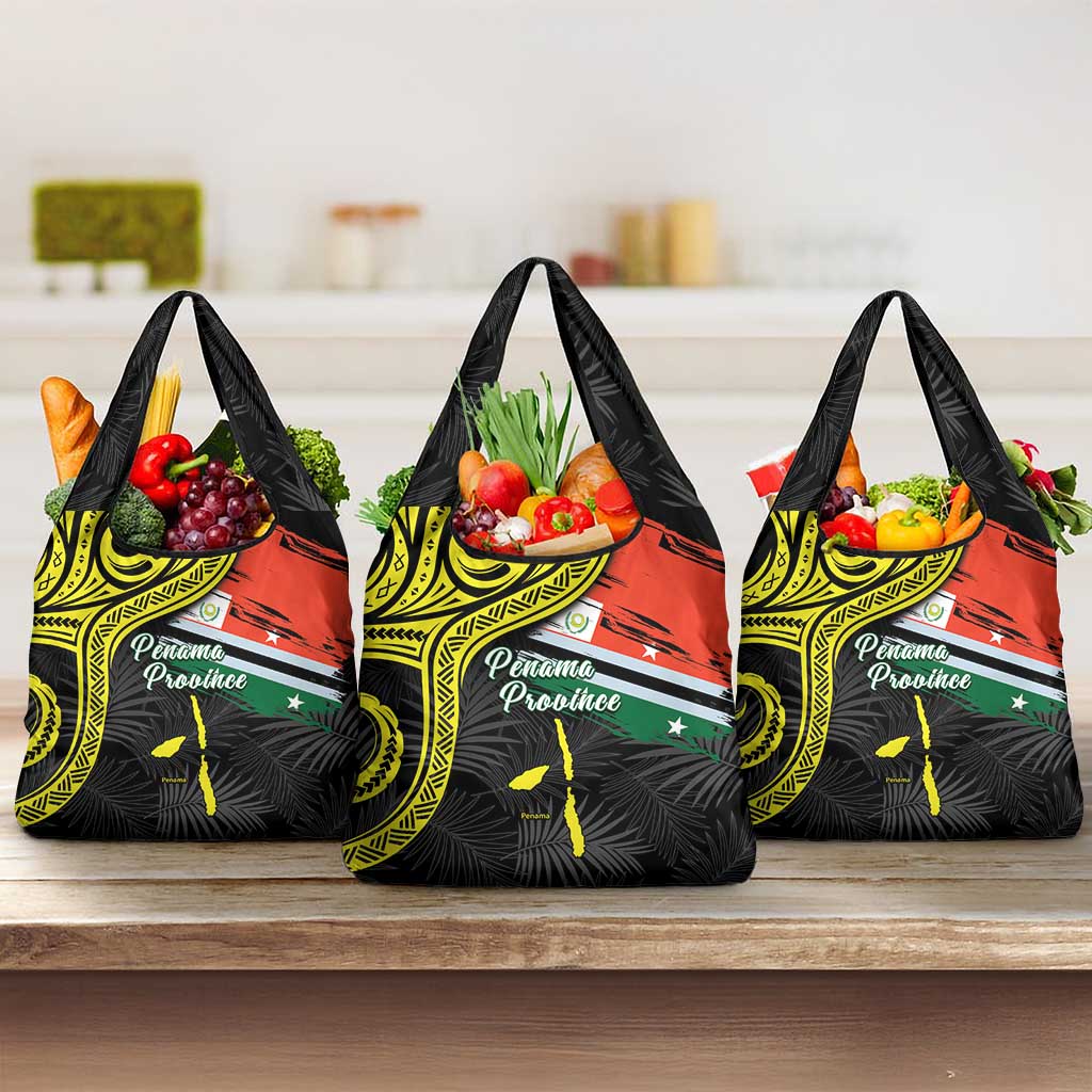 Vanuatu Penama Day Grocery Bag Grunge Flag Style - Polynesian Pride