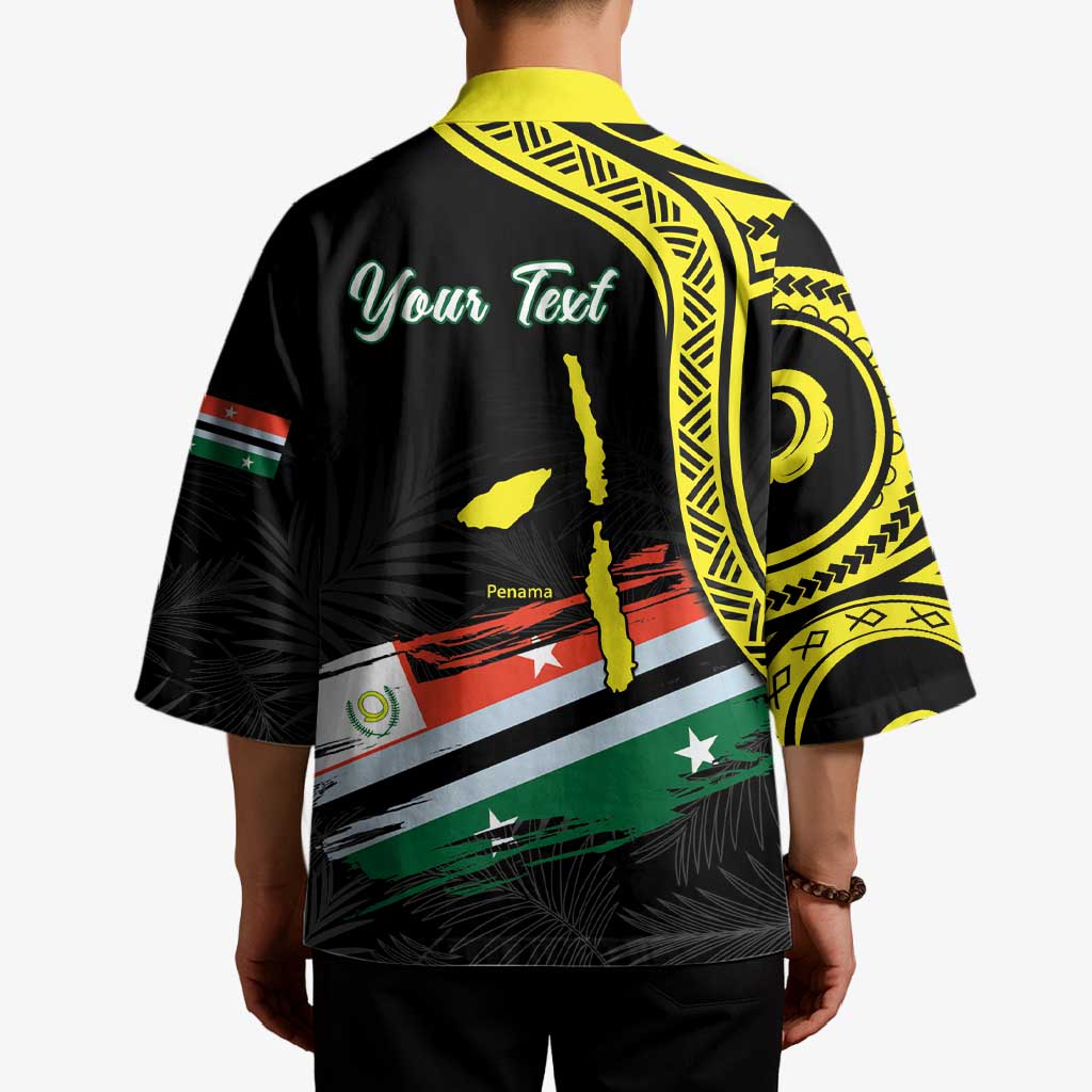 Personalised Vanuatu Penama Day Kimono Grunge Flag Style - Polynesian Pride