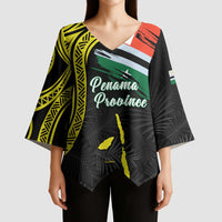 Personalised Vanuatu Penama Day Kimono Sleeve Blouse Grunge Flag Style - Polynesian Pride