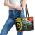 Vanuatu Penama Day Leather Tote Bag Grunge Flag Style - Polynesian Pride