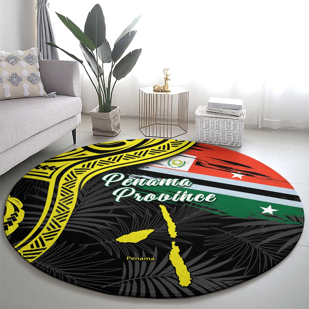 Vanuatu Penama Day Round Carpet Grunge Flag Style - Polynesian Pride
