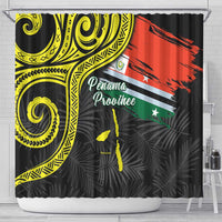 Vanuatu Penama Day Shower Curtain Grunge Flag Style - Polynesian Pride