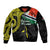 Personalised Vanuatu Penama Day Sleeve Zip Bomber Jacket Grunge Flag Style - Polynesian Pride