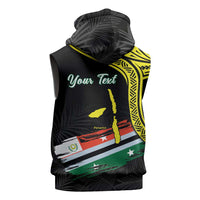 Personalised Vanuatu Penama Day Sleeveless Hoodie Grunge Flag Style LT05 - Polynesian Pride