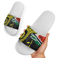 Vanuatu Penama Day Slide Sandals Grunge Flag Style - Polynesian Pride