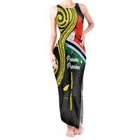 Personalised Vanuatu Penama Day Tank Maxi Dress Grunge Flag Style - Polynesian Pride