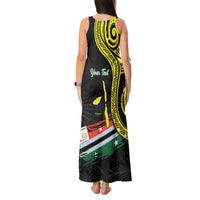 Personalised Vanuatu Penama Day Tank Maxi Dress Grunge Flag Style - Polynesian Pride