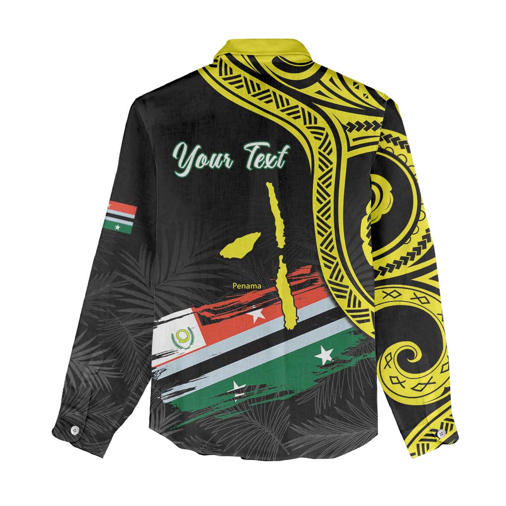 Personalised Vanuatu Penama Day Women Casual Shirt Grunge Flag Style - Polynesian Pride