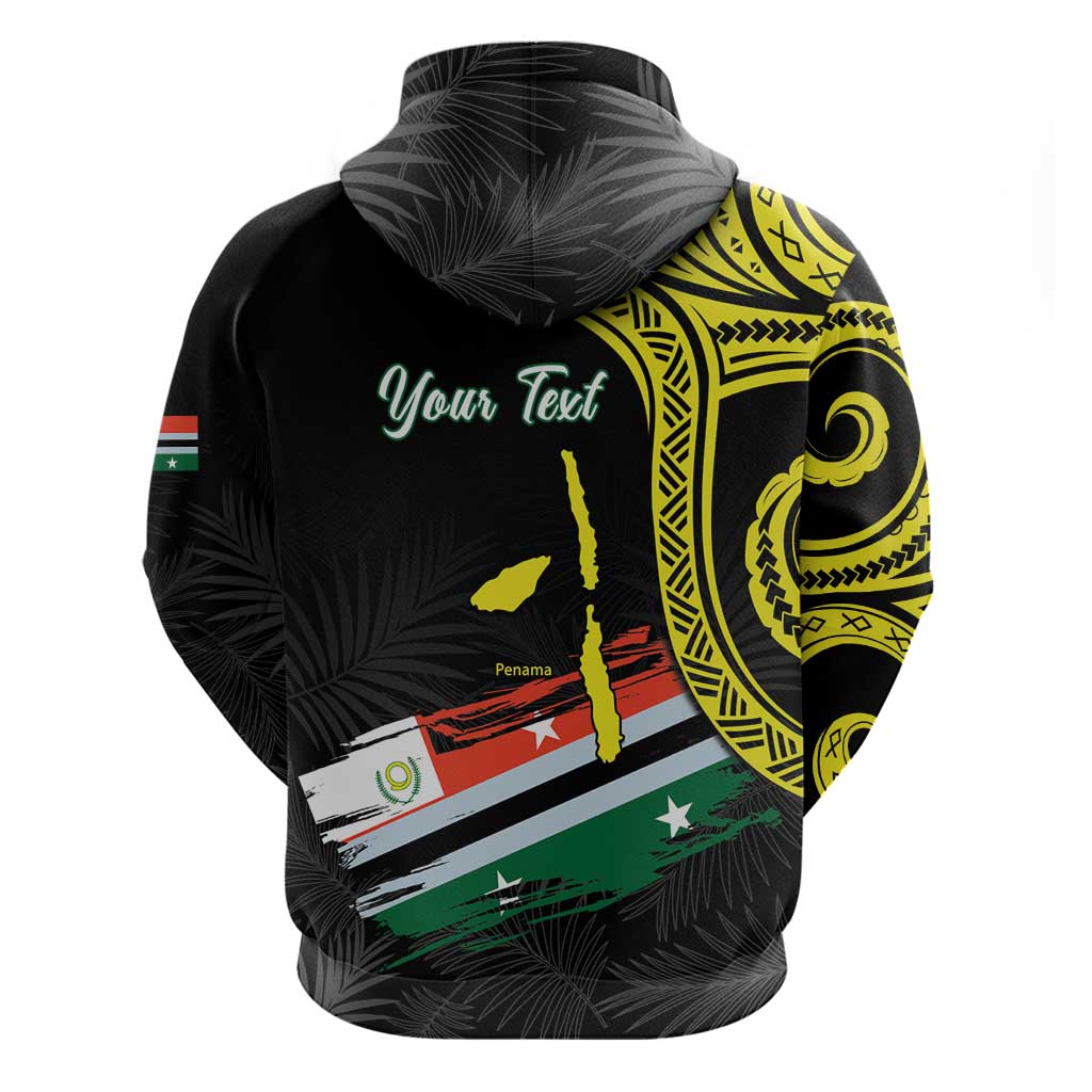 Personalised Vanuatu Penama Day Zip Hoodie Grunge Flag Style - Polynesian Pride