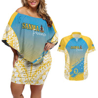 Personalised Vanuatu Sanma Day Couples Matching Off Shoulder Short Dress and Hawaiian Shirt Special Style - Polynesian Pride