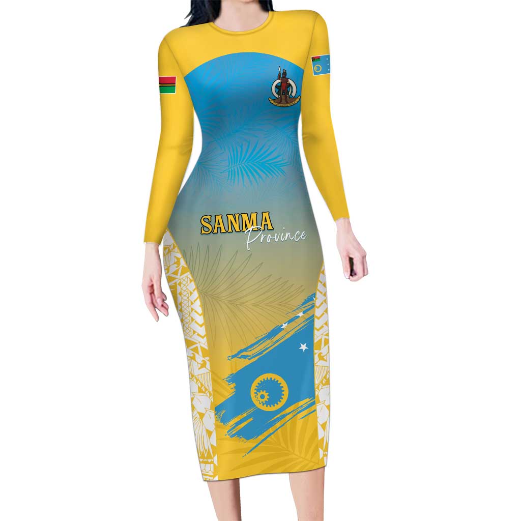 Personalised Vanuatu Sanma Day Family Matching Long Sleeve Bodycon Dress and Hawaiian Shirt Special Style - Polynesian Pride