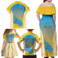 Personalised Vanuatu Sanma Day Family Matching Off Shoulder Maxi Dress and Hawaiian Shirt Special Style - Polynesian Pride