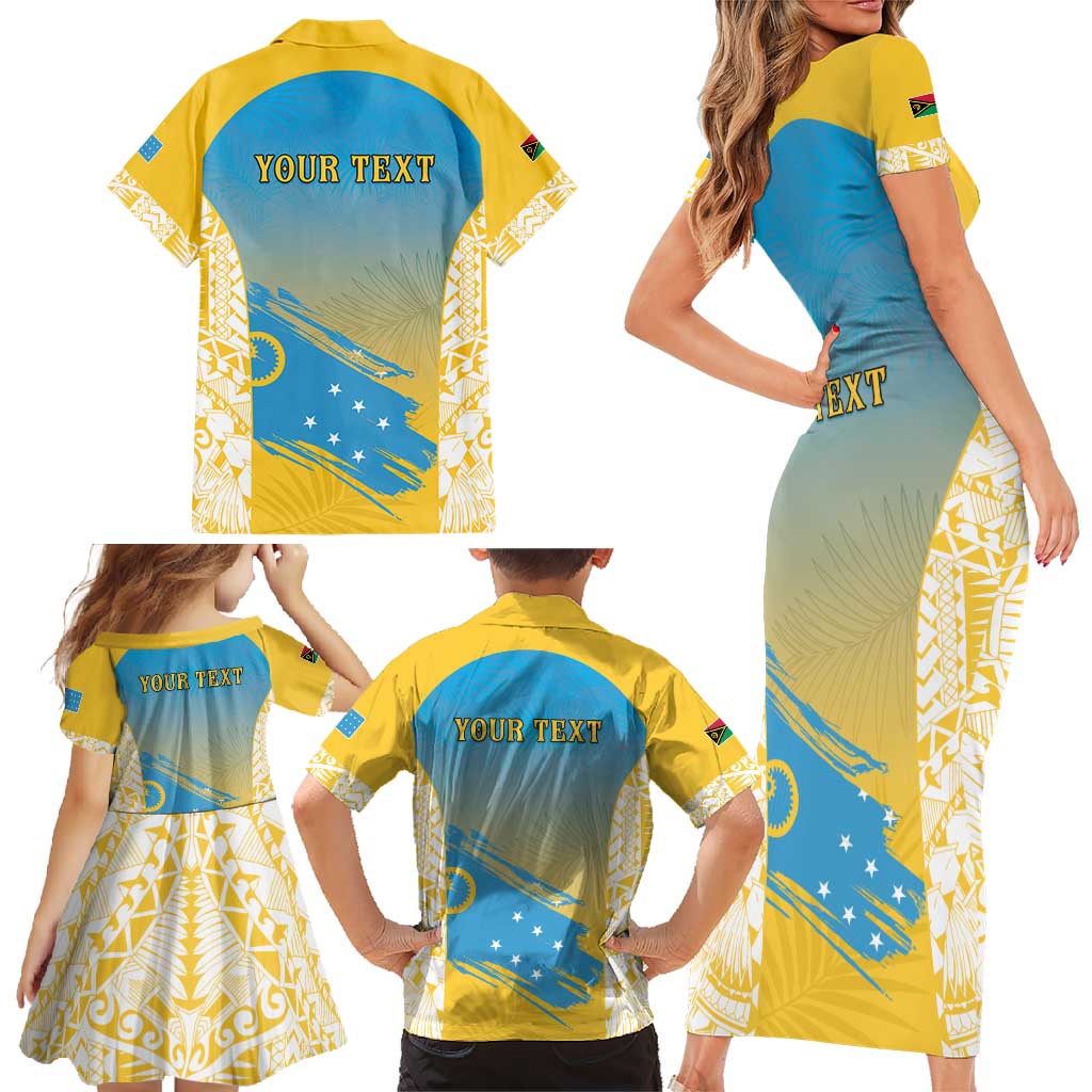 Personalised Vanuatu Sanma Day Family Matching Short Sleeve Bodycon Dress and Hawaiian Shirt Special Style - Polynesian Pride