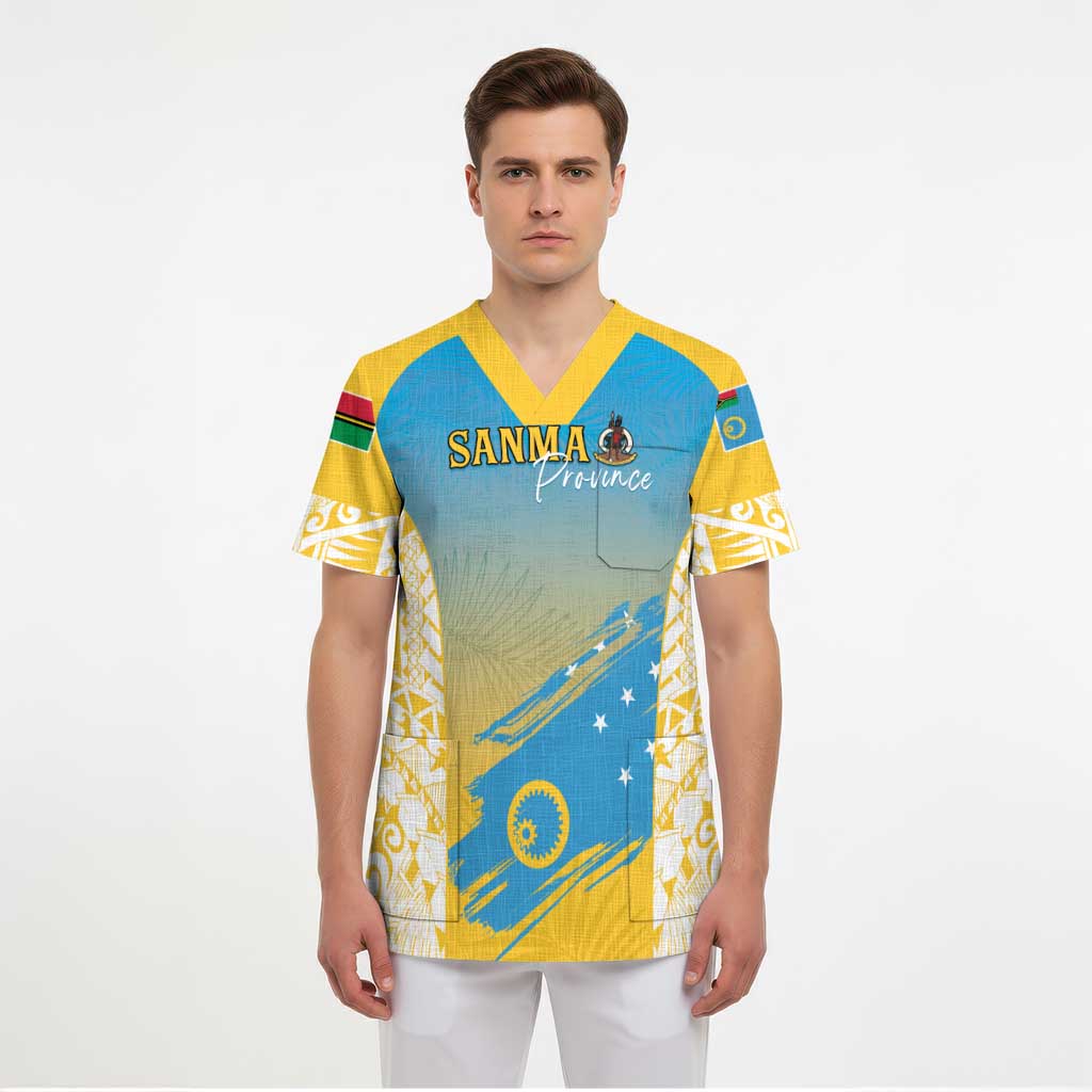 Personalised Vanuatu Sanma Day Scrub Top Special Style - Polynesian Pride