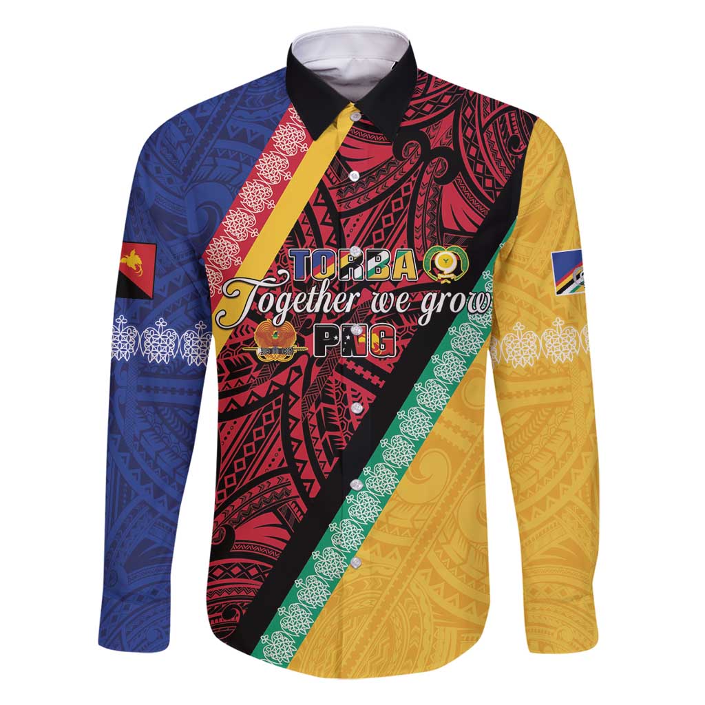 Love Torba PNG Day Family Matching Long Sleeve Bodycon Dress and Hawaiian Shirt Together We Grow - Polynesian Pride