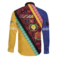 Love Torba PNG Day Family Matching Off The Shoulder Long Sleeve Dress and Hawaiian Shirt Together We Grow - Polynesian Pride