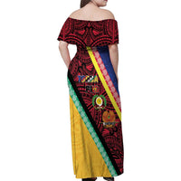 Love Torba PNG Day Family Matching Off Shoulder Maxi Dress and Hawaiian Shirt Together We Grow - Polynesian Pride