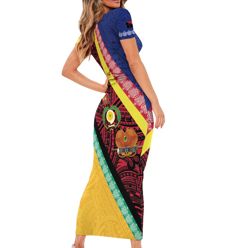 Love Torba PNG Day Family Matching Short Sleeve Bodycon Dress and Hawaiian Shirt Together We Grow - Polynesian Pride