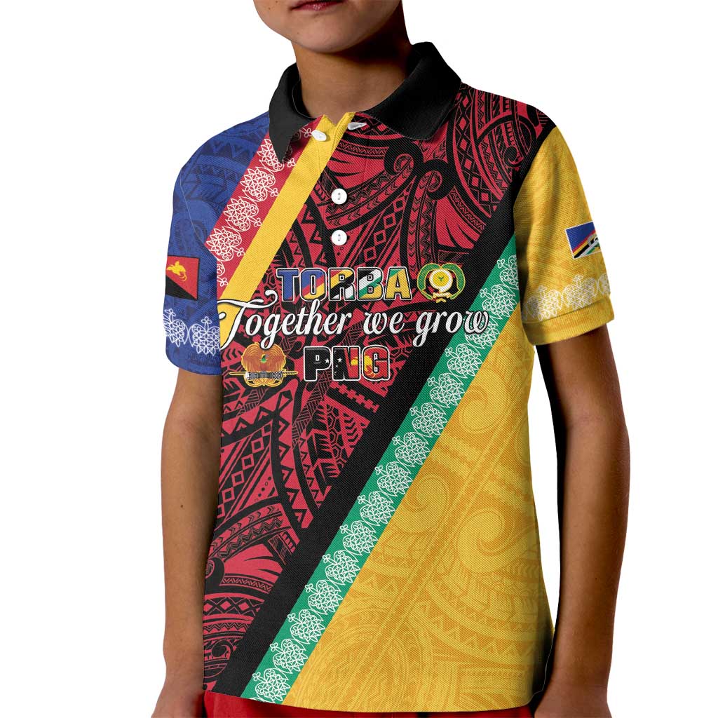 Love Torba PNG Day Kid Polo Shirt Together We Grow - Polynesian Pride