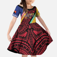 Love Torba PNG Day Kid Short Sleeve Dress Together We Grow - Polynesian Pride