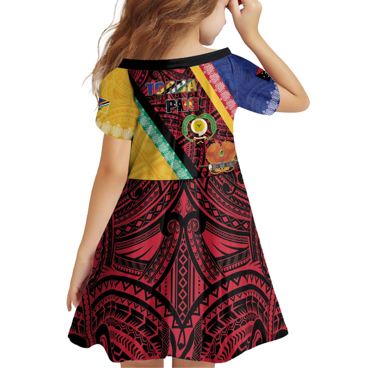 Love Torba PNG Day Kid Short Sleeve Dress Together We Grow - Polynesian Pride