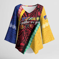 Love Torba PNG Day Kimono Sleeve Blouse Together We Grow - Polynesian Pride