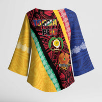 Love Torba PNG Day Kimono Sleeve Blouse Together We Grow - Polynesian Pride