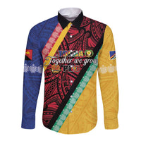 Love Torba PNG Day Long Sleeve Button Shirt Together We Grow LT05 Unisex Colorful - Polynesian Pride