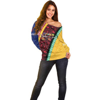 Love Torba PNG Day Off Shoulder Sweater Together We Grow - Polynesian Pride