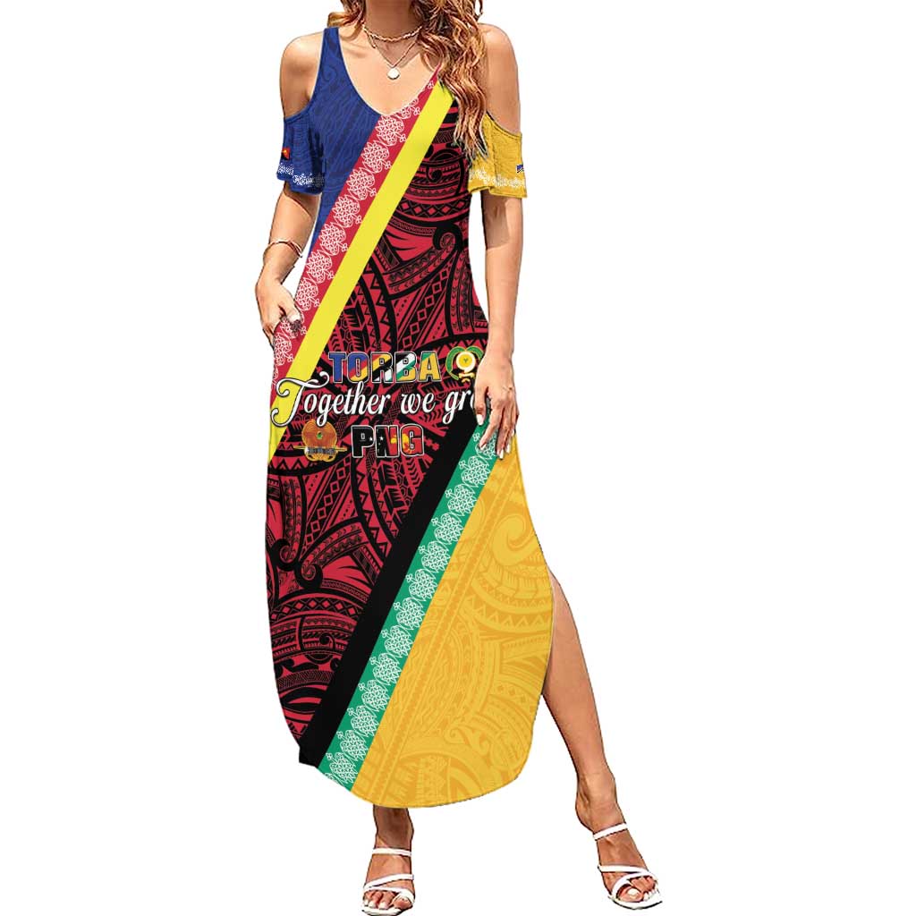 Love Torba PNG Day Summer Maxi Dress Together We Grow - Polynesian Pride