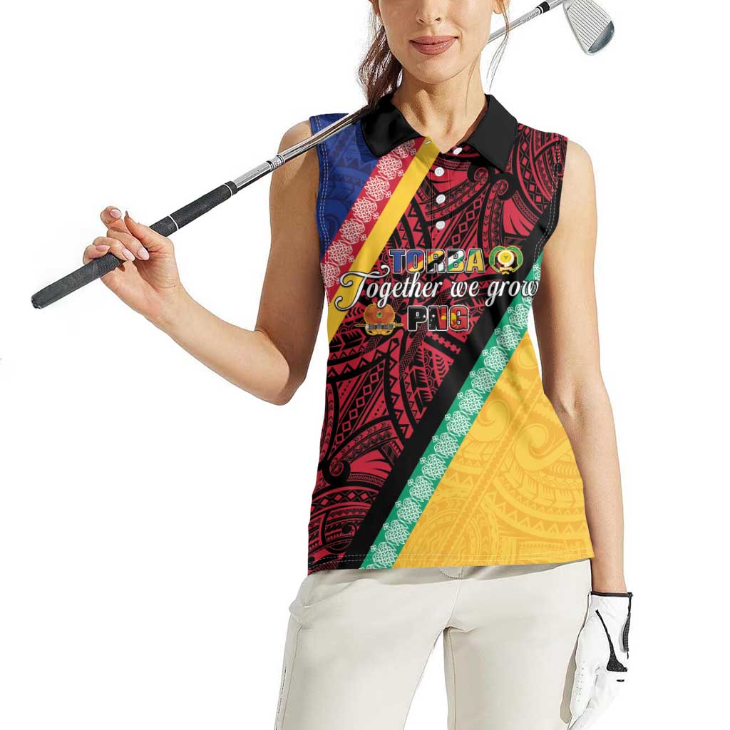 Love Torba PNG Day Women Sleeveless Polo Shirt Together We Grow - Polynesian Pride
