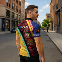 Love Torba PNG Day Zipper Polo Shirt Together We Grow - Polynesian Pride