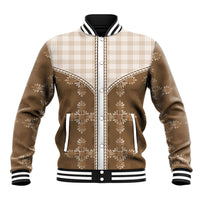 Beige Hawaii Paniolo Quilt Motif Baseball Jacket LT05 Unisex Beige - Polynesian Pride