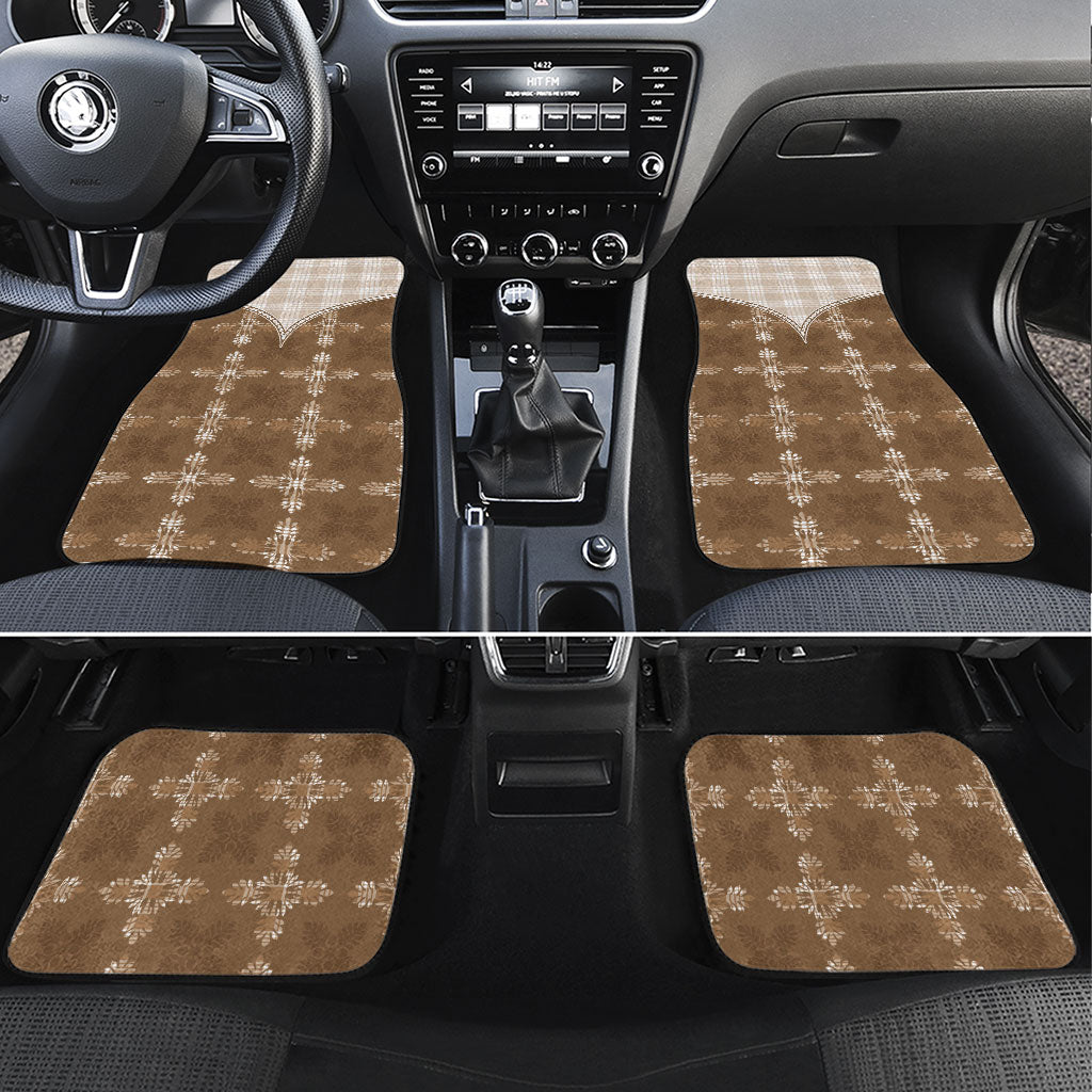 Beige Hawaii Paniolo Quilt Motif Car Mats LT05 Set 4pcs Beige - Polynesian Pride