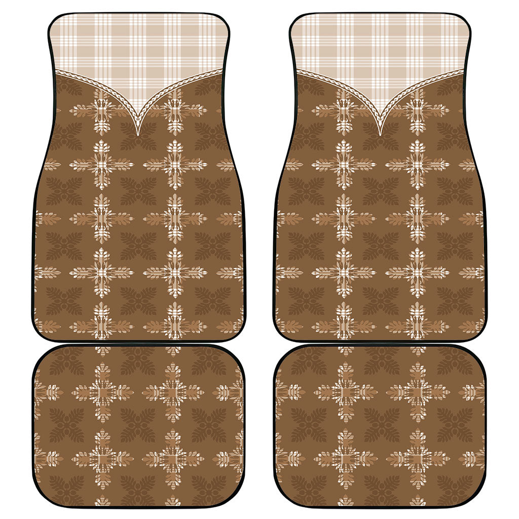Beige Hawaii Paniolo Quilt Motif Car Mats LT05 - Polynesian Pride