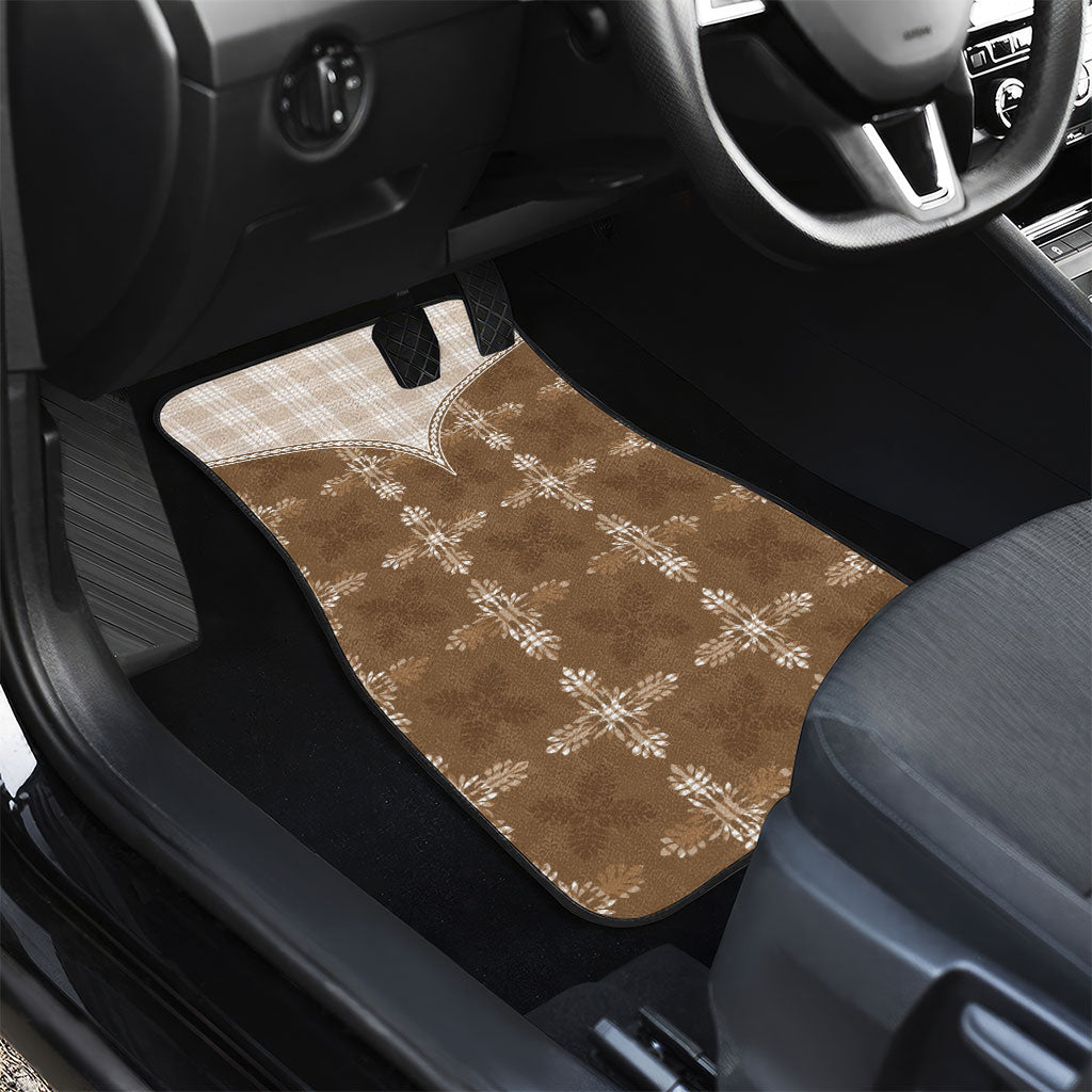 Beige Hawaii Paniolo Quilt Motif Car Mats LT05 - Polynesian Pride