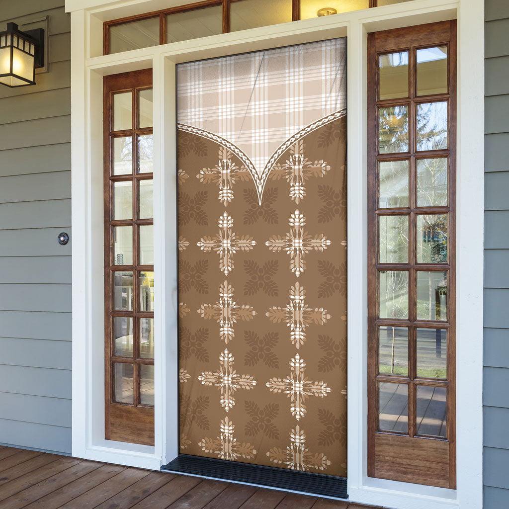 Beige Hawaii Paniolo Quilt Motif Door Cover LT05 - Polynesian Pride