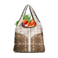Beige Hawaii Paniolo Quilt Motif Grocery Bag LT05 1-pack One Size Beige - Polynesian Pride
